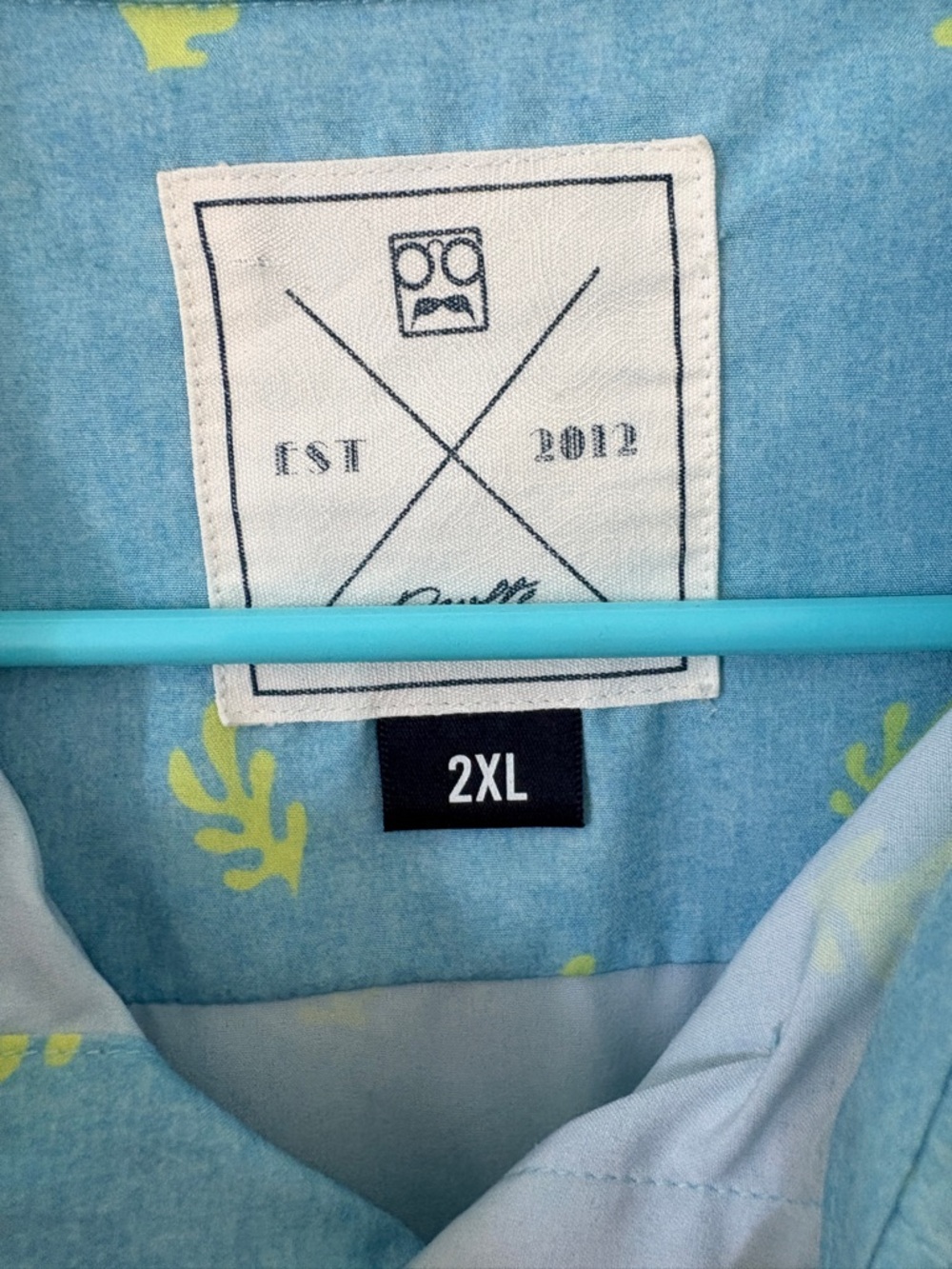 RSVLTS Light Blue Short-Sleeve Button-Down Shirt with Lime Print - Picture 6 of 8